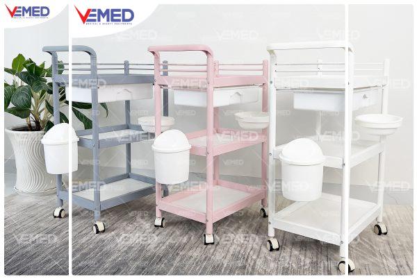 Xe đẩy spa 3 tầng có thùng rác HMTL-5030